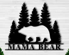 Load image into Gallery viewer, Personalized Bear With Mountain Monogram Wall Decor
