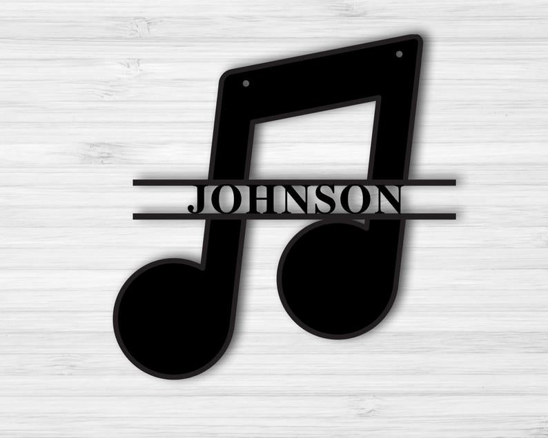 Personalized Music Monogram Sign Wall Decor
