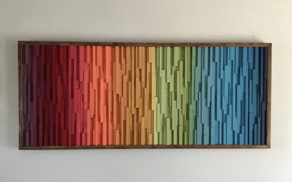 Pleasant Of Mind Plank Wood Mosaic Wall Decor