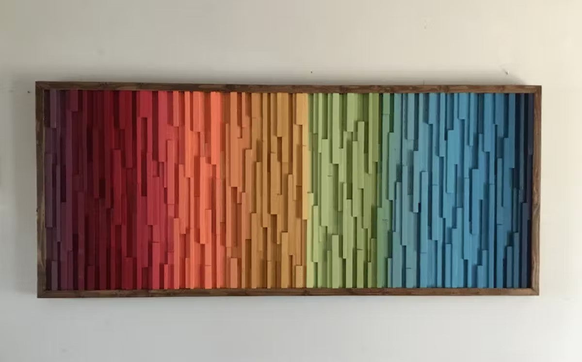 Pleasant Of Mind Plank Wood Mosaic Wall Decor