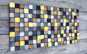 Reclaimed Wood Mosaic Art Wall Decor