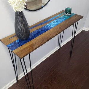 Modern River Side Epoxy Resin Console Table