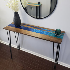 Modern River Side Epoxy Resin Console Table