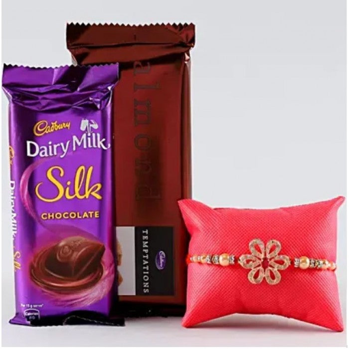 Rakhi With Silk Combo