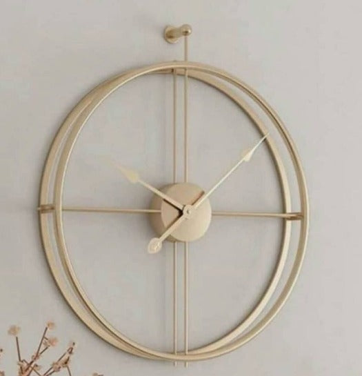 Designer Gold Metallic Double Ring Wall Clock