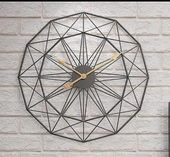 Geometrical Design Metallic Wall Clock – Saajawat