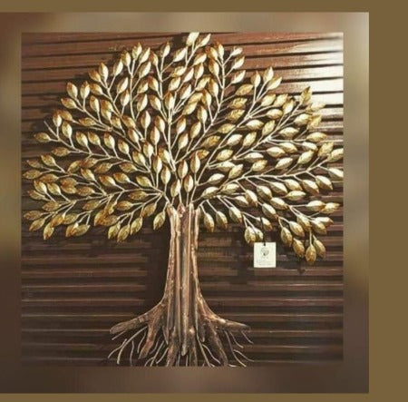 Golden Leaf Wall Decor Tree