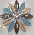 Gorgeous Leaf Flower Metal Wall Clock