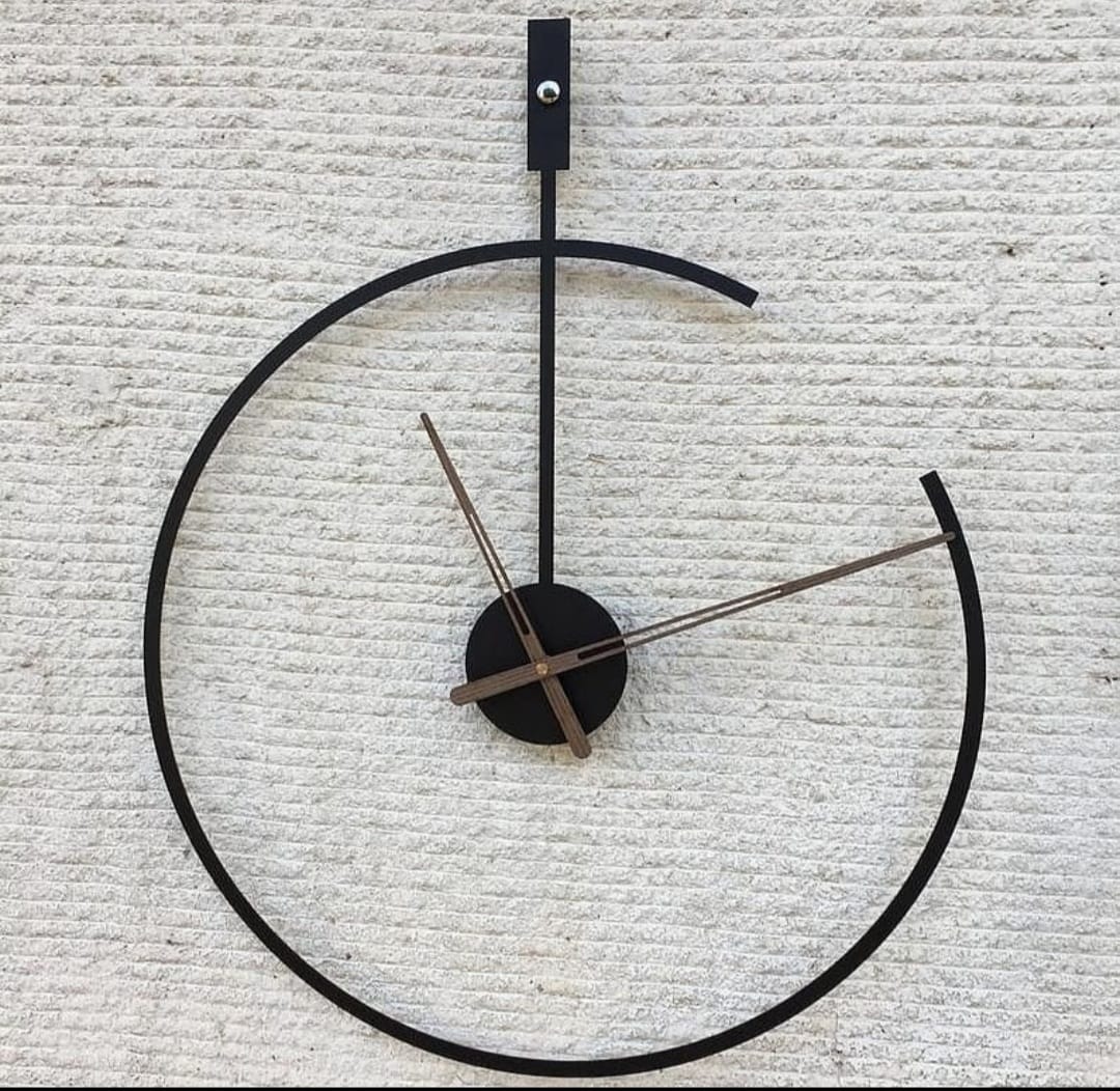 Wonderful Black Metal Wall Clock