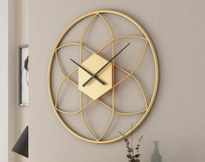 Designer Golden Metal Wall Clock