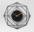 Black Geometric Design Metal Wall Clock