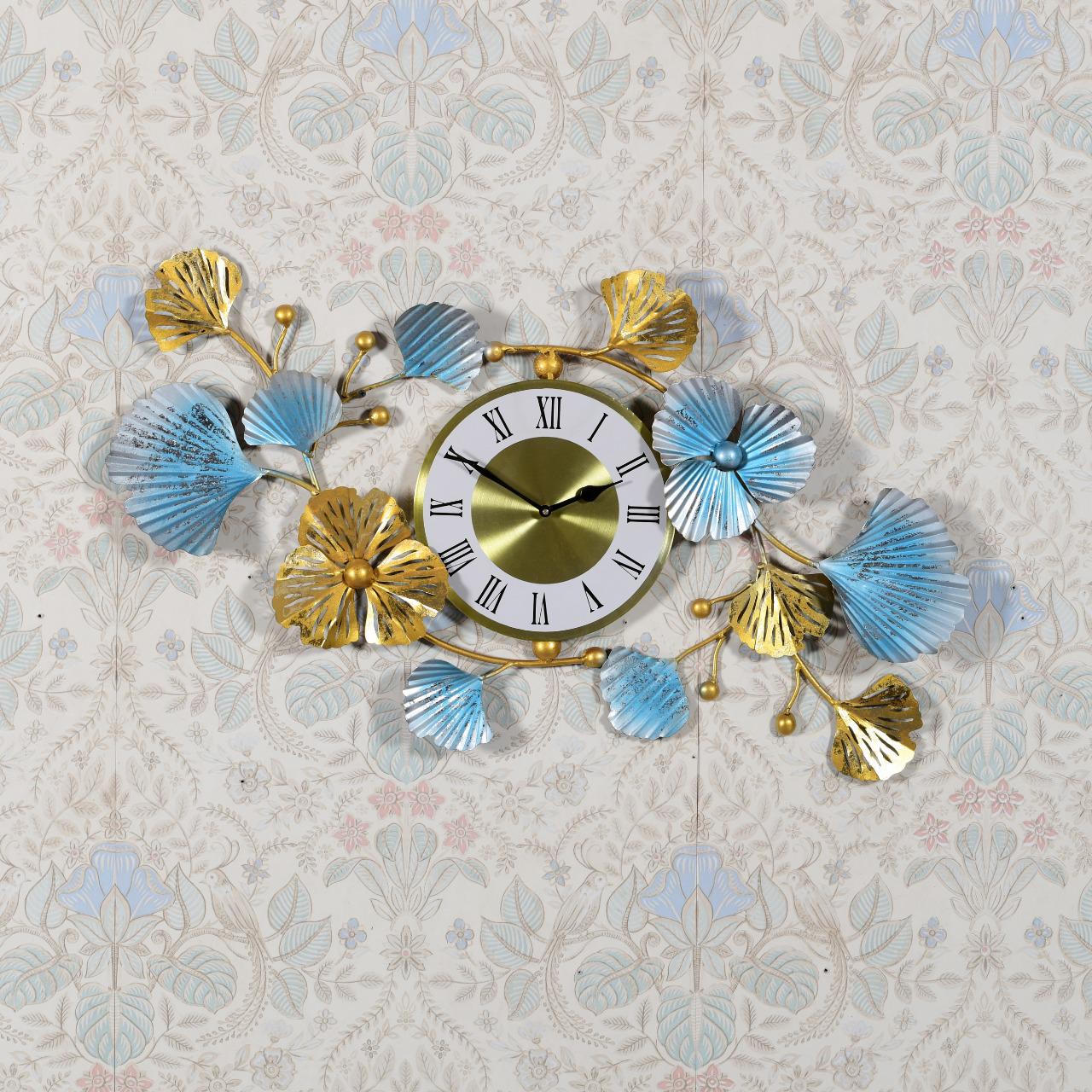 Stems With Leaf Metal Wall Clock