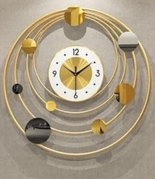 Golden Ring Design Metal Wall Clock