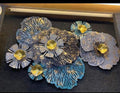 Multicolor Flower Design Metal Wall Hanging