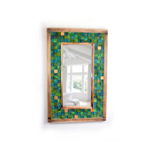 Load image into Gallery viewer, Sea Green and Turquoise Mirror Mosaic Wall Decor
