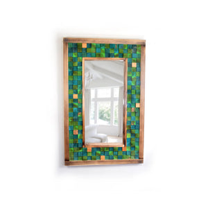 Sea Green and Turquoise Mirror Mosaic Wall Decor