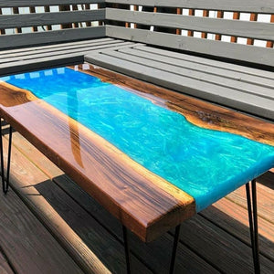 Elegant Modern Sea Side Epoxy Resin Dining Table