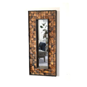 Shou Sugi Ban Reclaimed Wood Woodburned Mirror Wall Decor