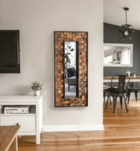 Load image into Gallery viewer, Shou Sugi Ban Reclaimed Wood Woodburned Mirror Wall Decor
