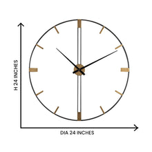 Load image into Gallery viewer, Simplistic Style Black Round Metal Wall Clock
