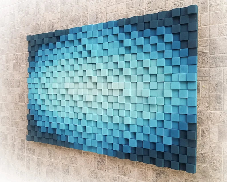 Sky Is Blue Wood Mosaic Wall Decor