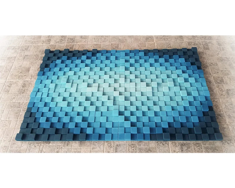 Sky Is Blue Wood Mosaic Wall Decor