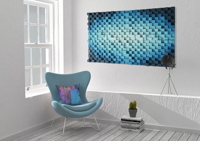 Sky Is Blue Wood Mosaic Wall Decor