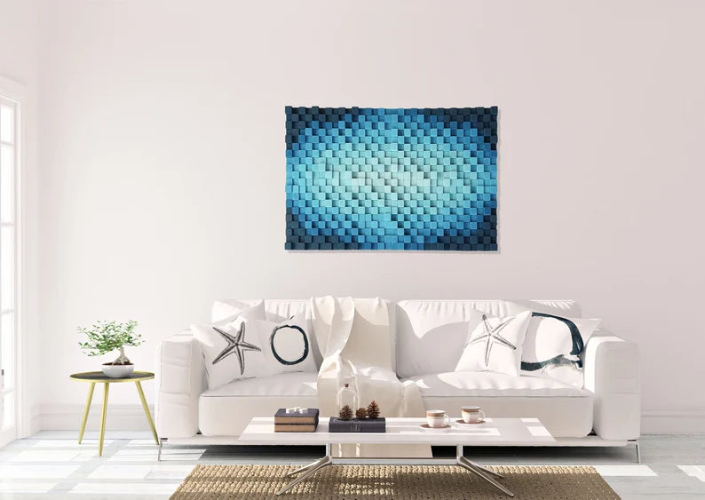 Sky Is Blue Wood Mosaic Wall Decor