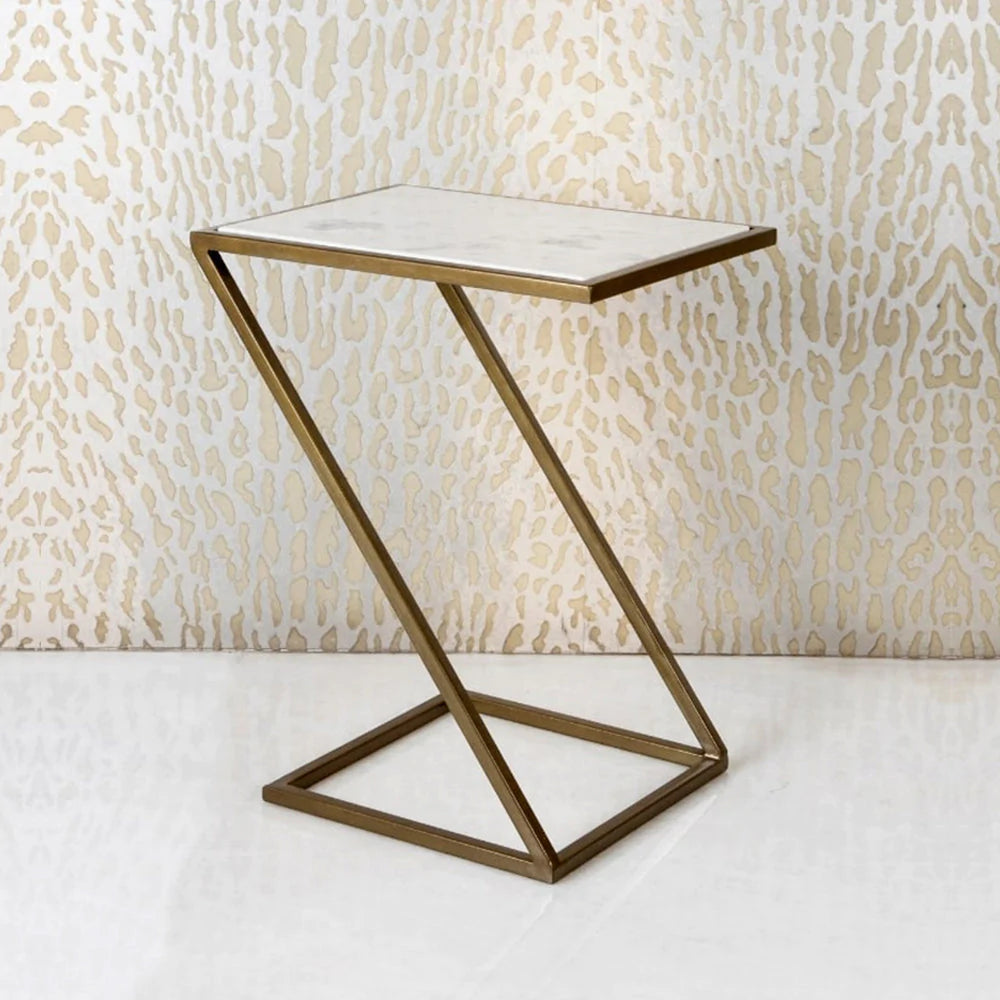 Slanting Chic Metal Side Table