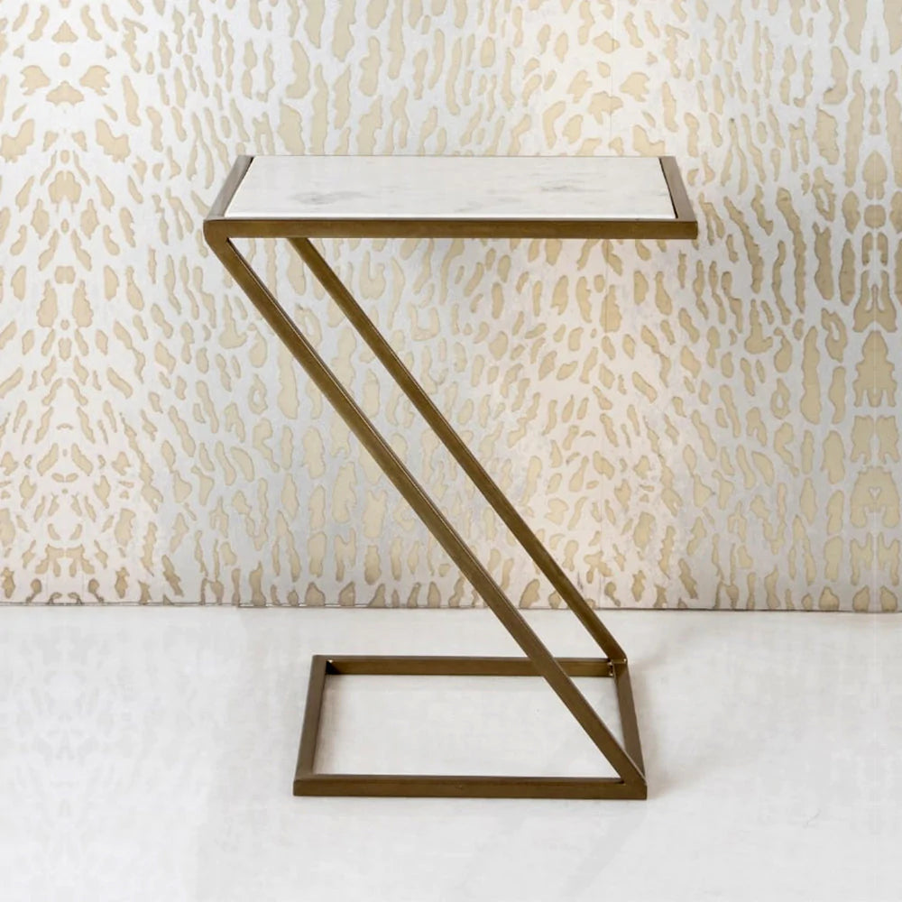 Slanting Chic Metal Side Table