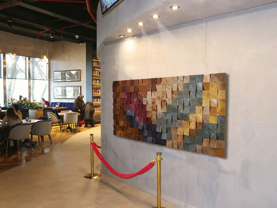 Source Of Excitement Wood Mosaic Wall Decor