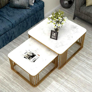 Square Tethered Metallic Table (Set of 2)