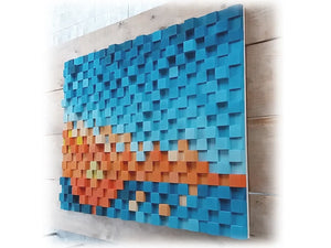 Sunset At The Coast Wood Mosaic Wall Decor
