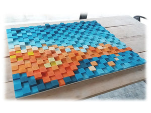 Sunset At The Coast Wood Mosaic Wall Decor