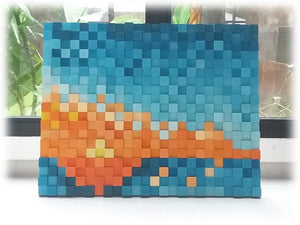 Sunset At The Coast Wood Mosaic Wall Decor