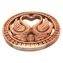 Load image into Gallery viewer, Hand Carved Teak Wood Swan Romance
