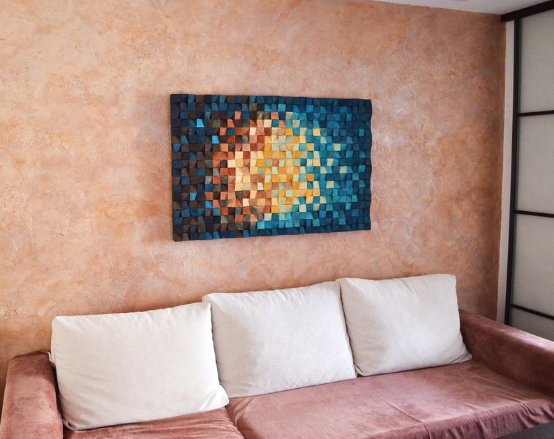 The Splendid Universe Wood Mosaic Wall Decor