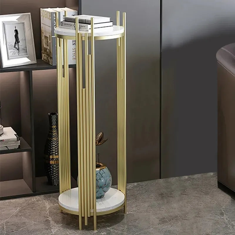 Tall Metal 2-Tiered Plant Stand Modern Corner Plant Stand Indoor