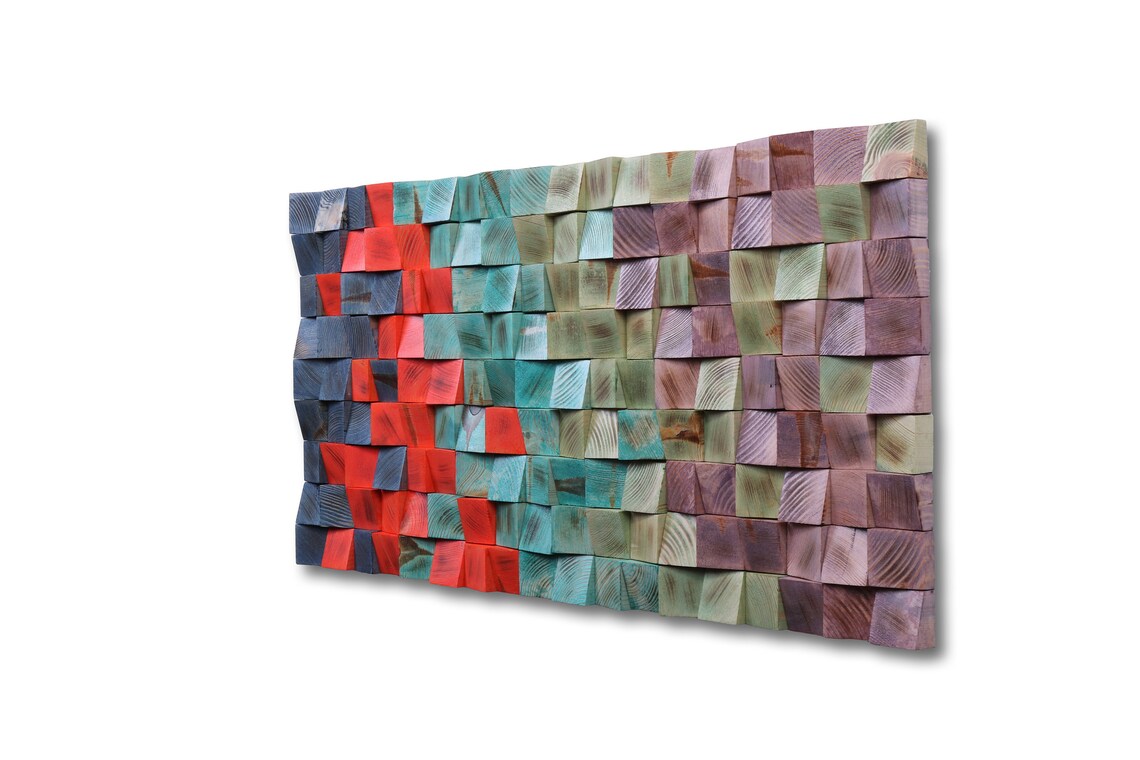 Think About Purple Wood Mosaic Wall Decor