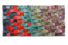 Load image into Gallery viewer, Think About Purple Wood Mosaic Wall Decor

