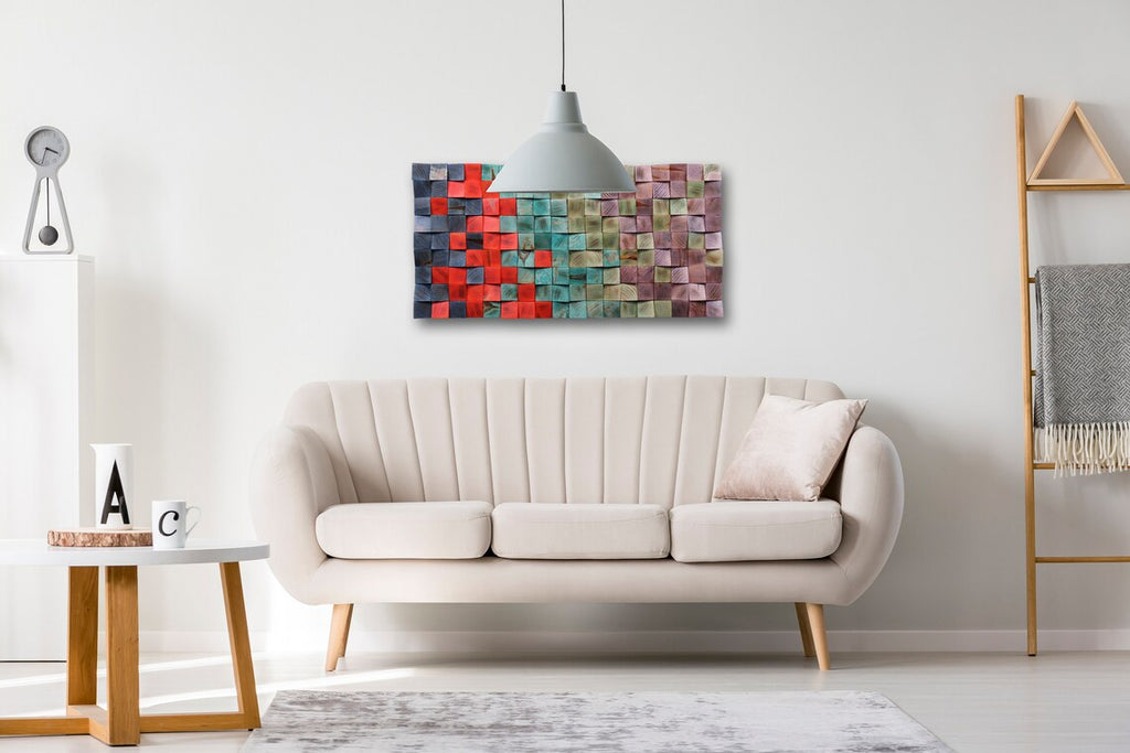 Think About Purple Wood Mosaic Wall Decor