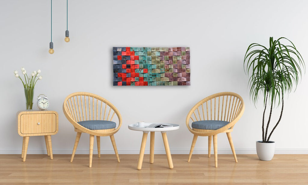 Think About Purple Wood Mosaic Wall Decor