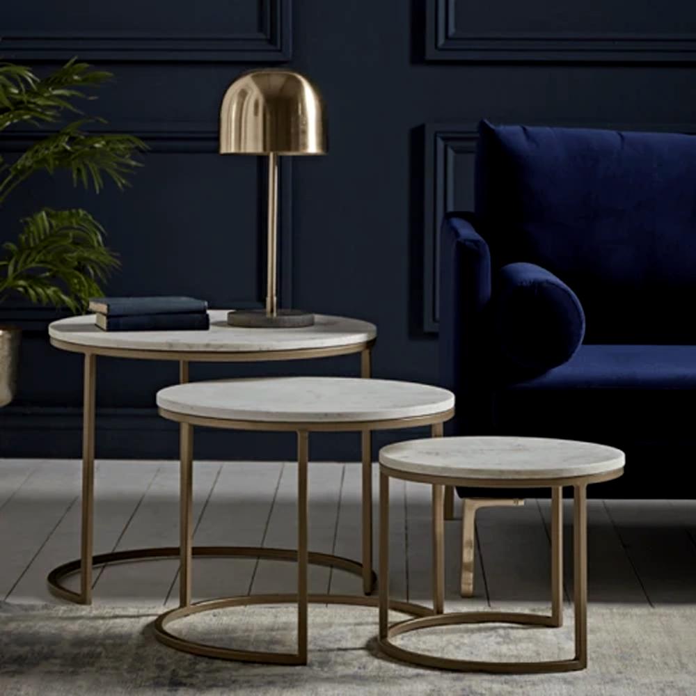 Trio Golden Coffee Tables (Set of 3)