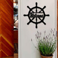 Welcome in Ship Wheel Design Wall Hanging