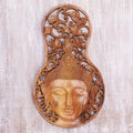 Circular Floral Teak Wood Wall Panel Buddha's Mind