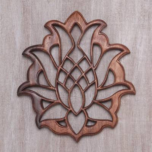 Stylized Pineapple Teak Wood Wall Panel