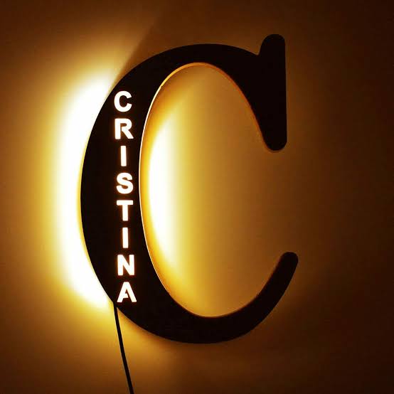 Personalized Custom Acrylic Light With C Wall Decor