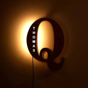 Personalized Custom Acrylic Light With Q Wall Decor