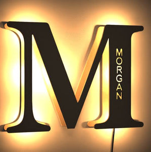 Personalized Custom Acrylic Light With M Wall Decor