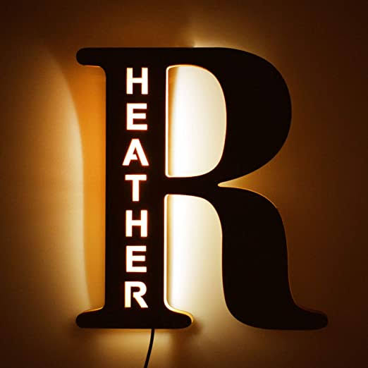 Personalized Custom Acrylic Light With R Wall Decor